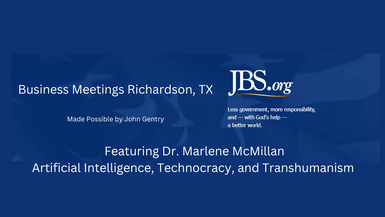 JBSRB7- Dr. Marlene McMillan on Artificial Intelligence, Technocracy, and Transhumanism