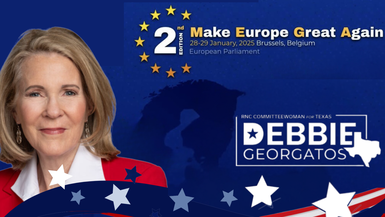 ACT91-Debbie Georgatos speaks at the Make Europe Great Again (MEGA) Conference in Brussels Belgium