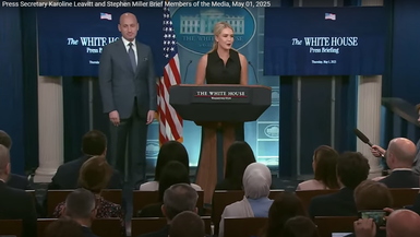 Press Secretary Karoline Leavitt and Stephen Miller Brief Members of the Media, May 01, 2025