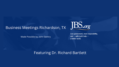 JBSRB2-Dr Richard Bartlett - Richardson Business Meeting