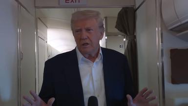 President Trump Gaggles with the Press on Air Force One, May 04, 2025