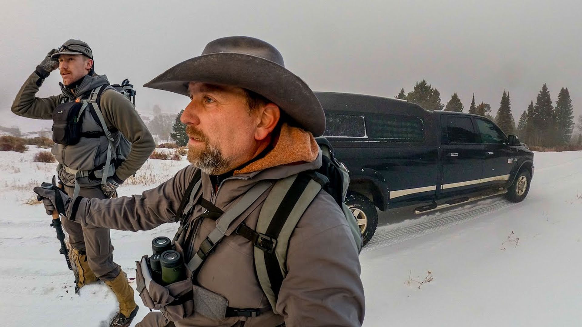 HLS08-Winter Truck Camping in a Wind Storm! ( WOLF HUNTING! )  - High Lonesome Society