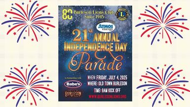 Burleson's 21st Annual Independence Day Parade July 4, 2025