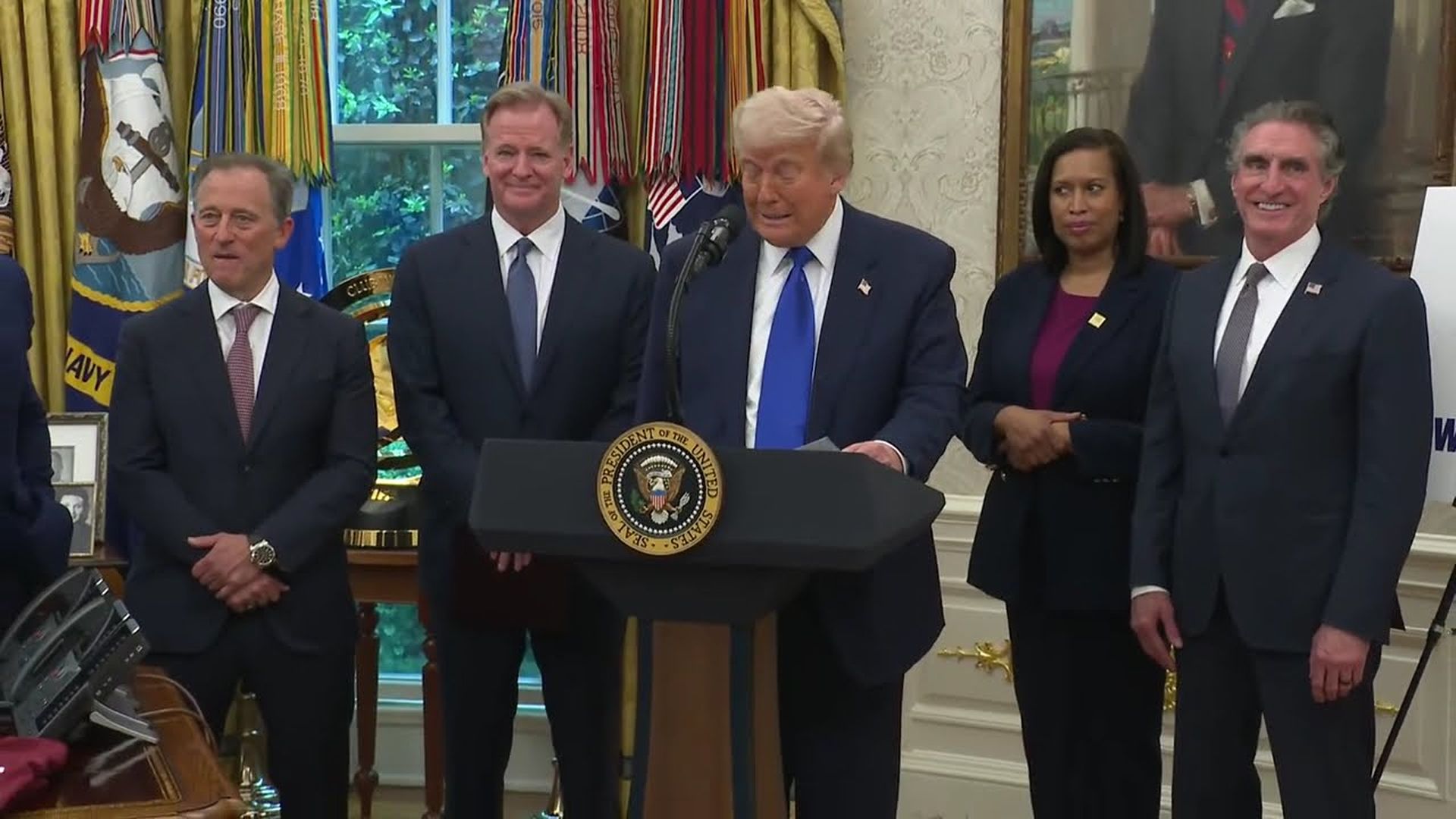 President Trump Delivers a Sports Announcement April 5, 2025