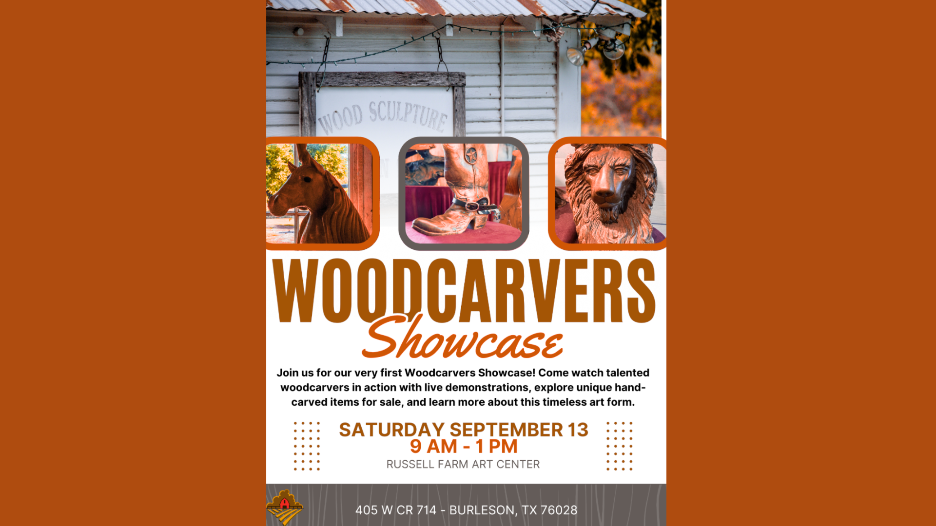 Burleson Woodcarvers Showcase Sept 13, 2025