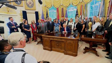TWH127-President Trump honors the 13 service members who died during the Afghanistan withdrawal