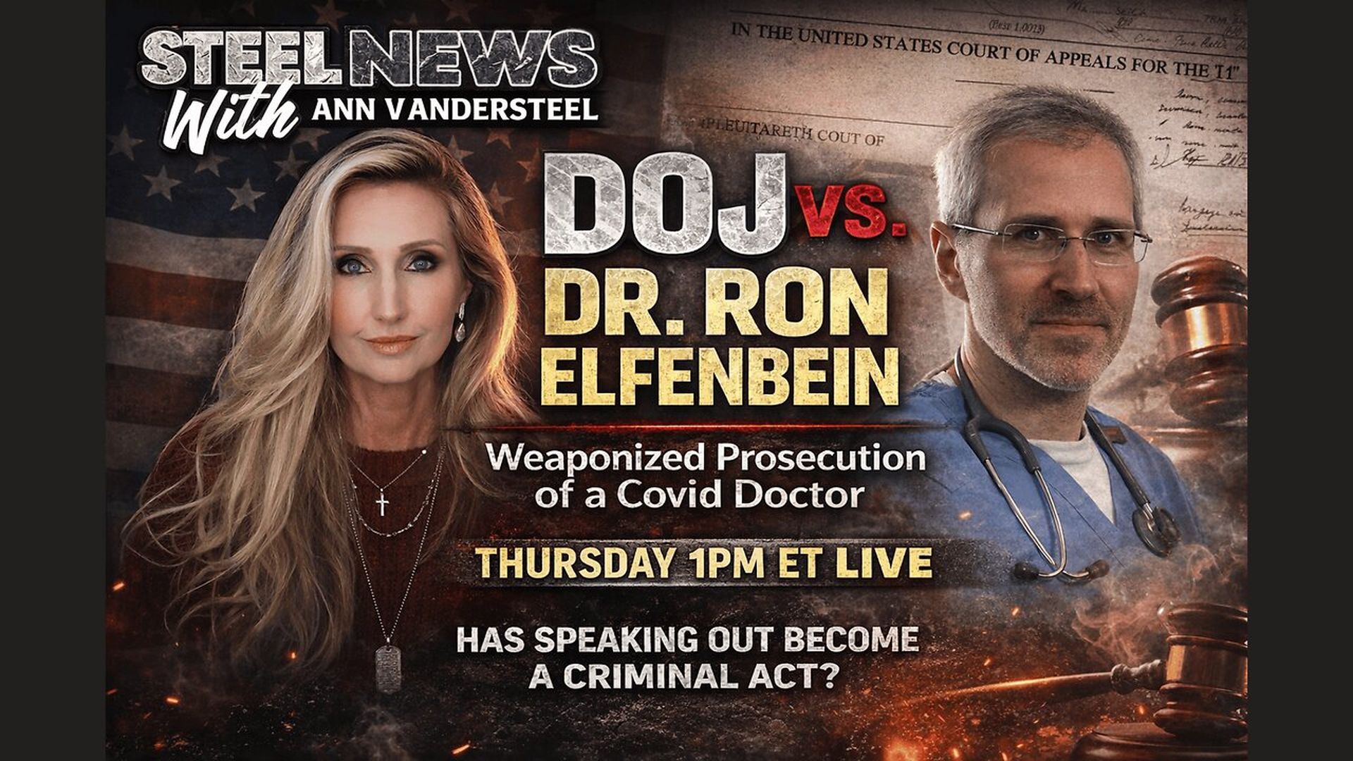 RN205- DOJ vs. A COVID Doctor - COVID Coding and the Court. Fraud Case or Chilling Precedent - Steel News With Ann Vandersteel