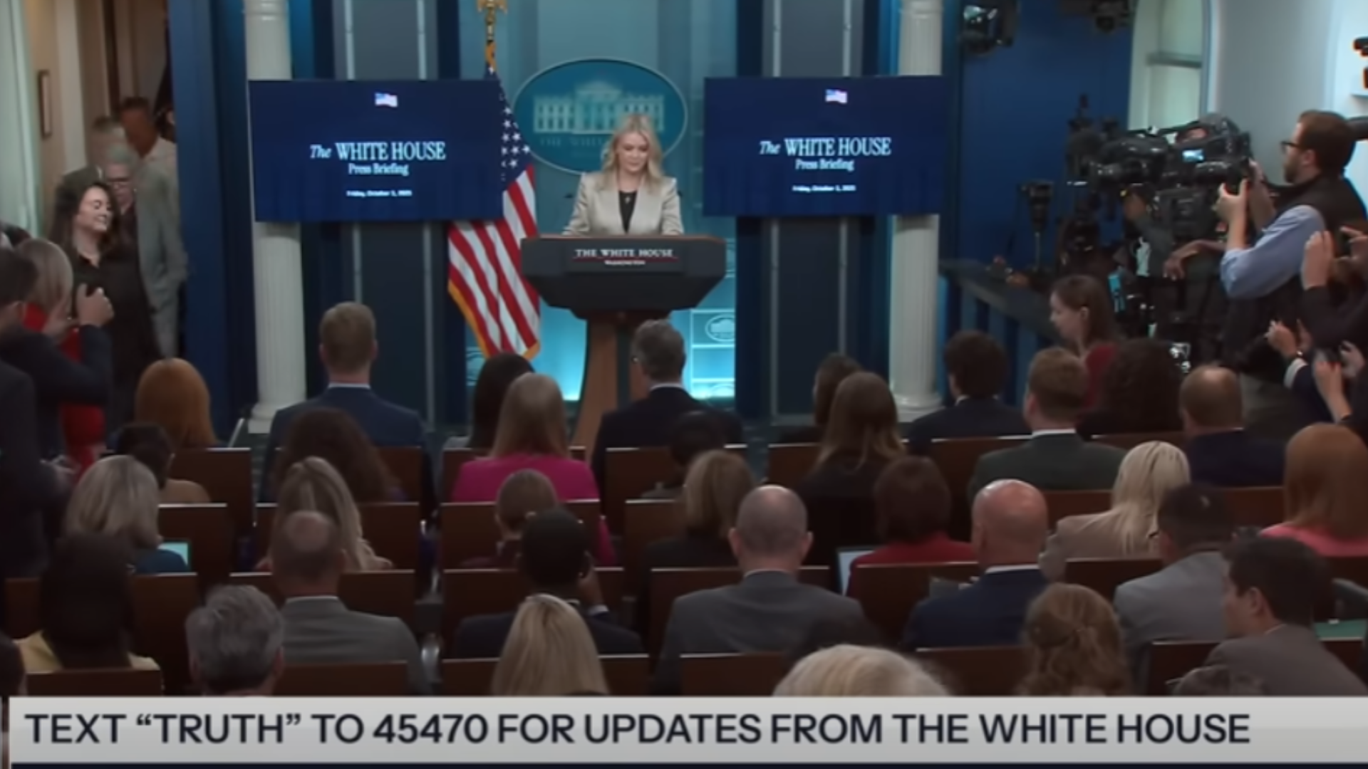 TWH145-Press Secretary Karoline Leavitt Briefs Members of the Media, Oct. 3, 2025