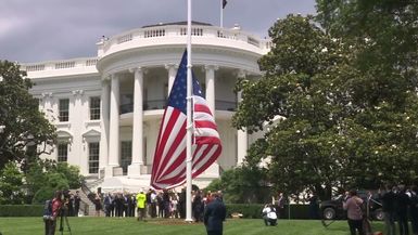 TWH63-President Trump Participates in the Raising of the American Flag on the South Lawn