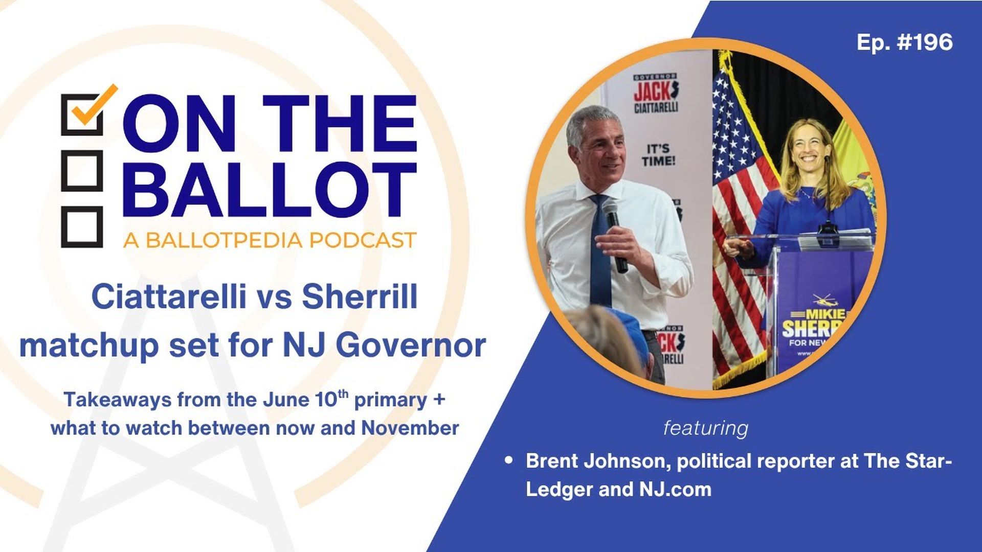 OTB36- NJ Primary Results — Ciattarelli vs Sherrill matchup set for Governor- On The Ballot